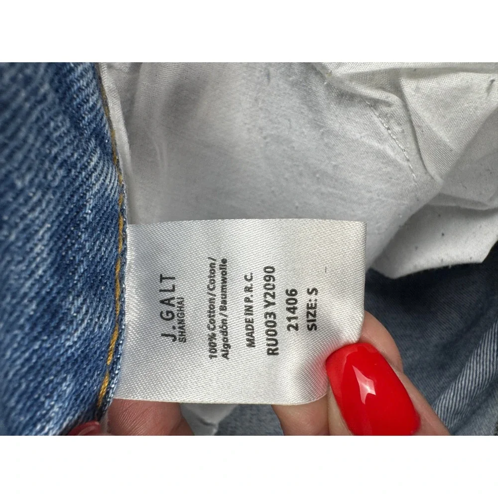 John Galt Brandy Melville High Rise Straight Leg Blue Jeans Button Fly Size S